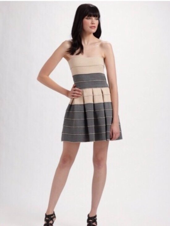 Pleasure Doing Business Dresses & Skirts - Pleasure Doing Business Strapless Textured Fit & Flare Dress XS